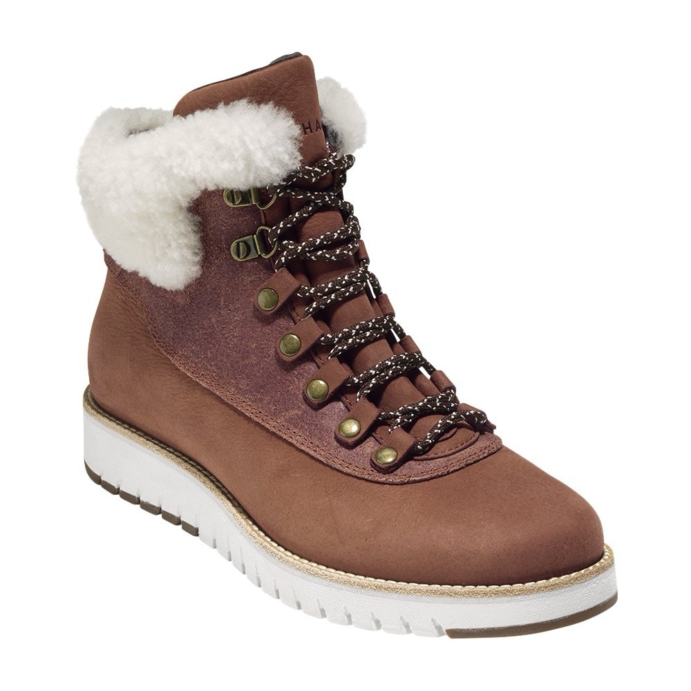 Cole Haan Tan Lace-Up Winter Boots